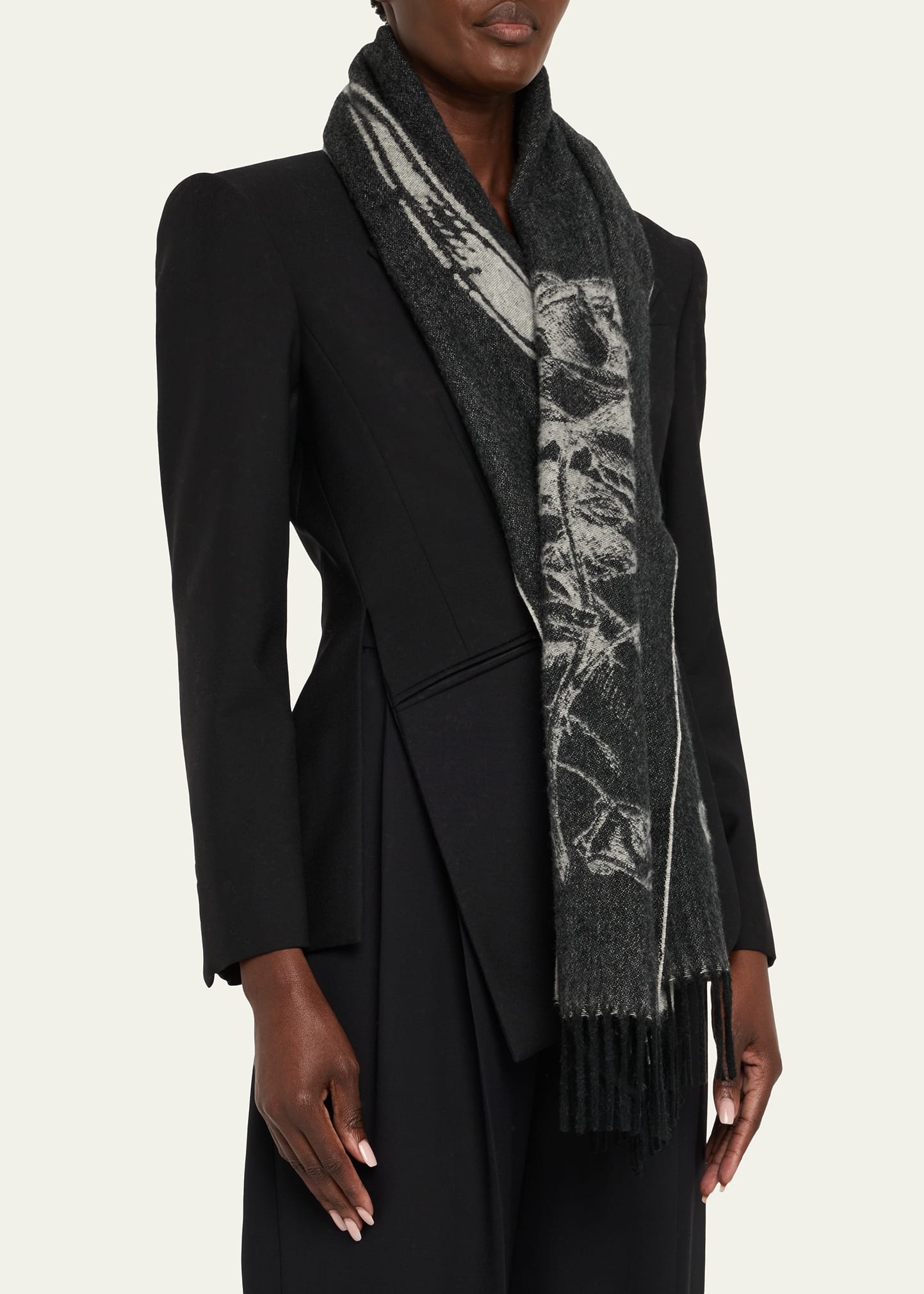 Cashmere & Wool Tattoo Scarf - 3