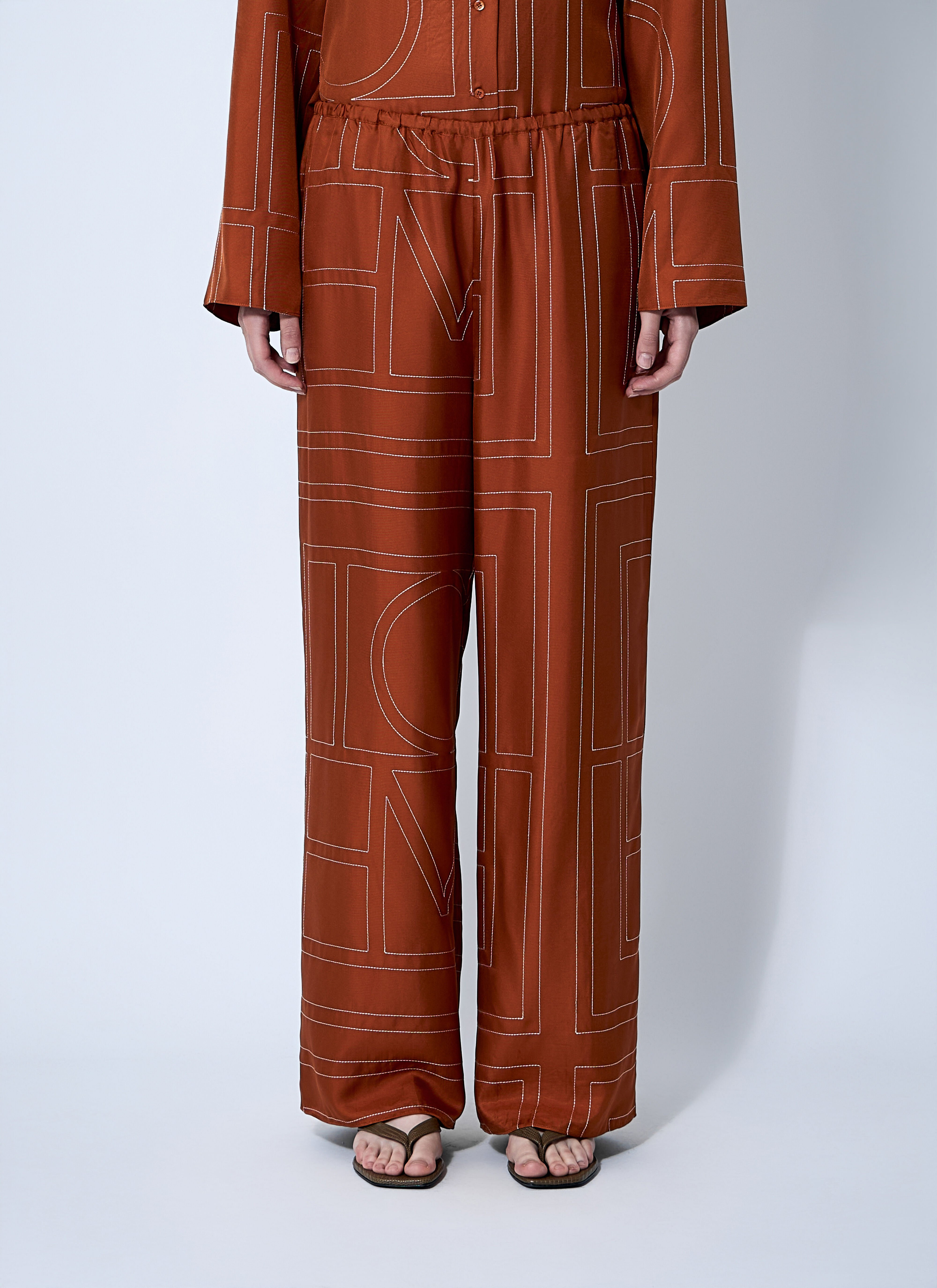 Monogram Silk Pants - 1
