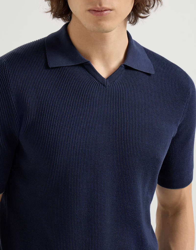 Cotton English rib knit polo 4