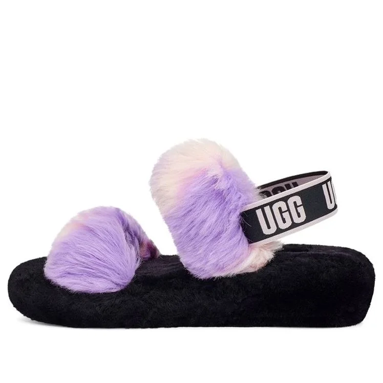 (WMNS) UGG Sandals Black White Purple 1119821-MGNL - 1