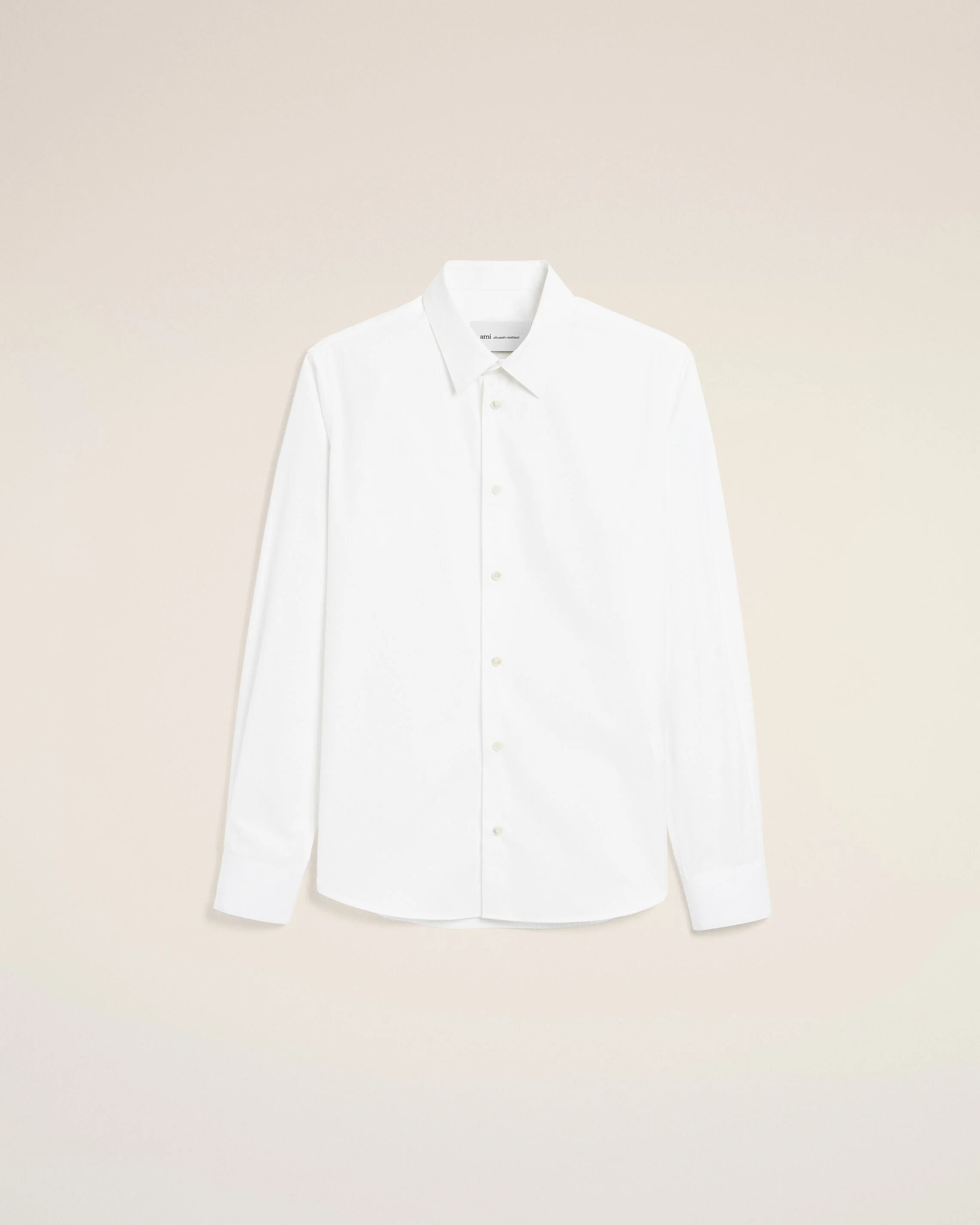 WHITE COTTON SHIRT WITH AMI DE COEUR - 1