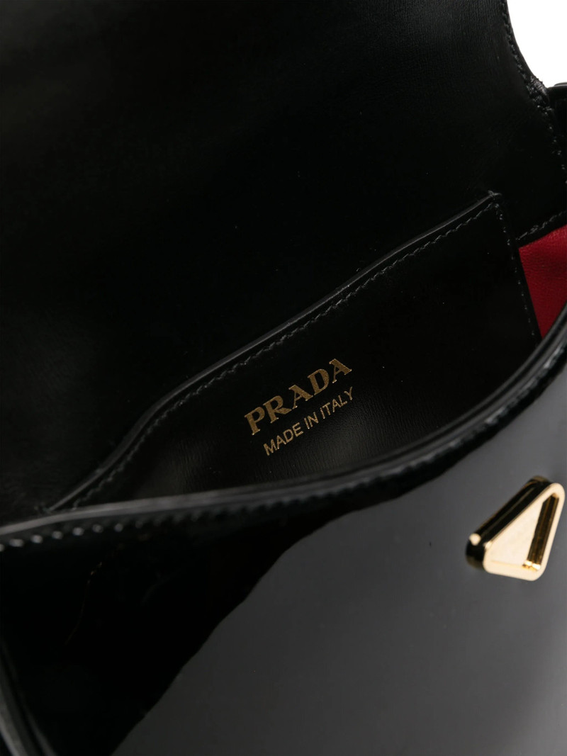 Triangle-logo Patent Leather Shoulder Bag 3