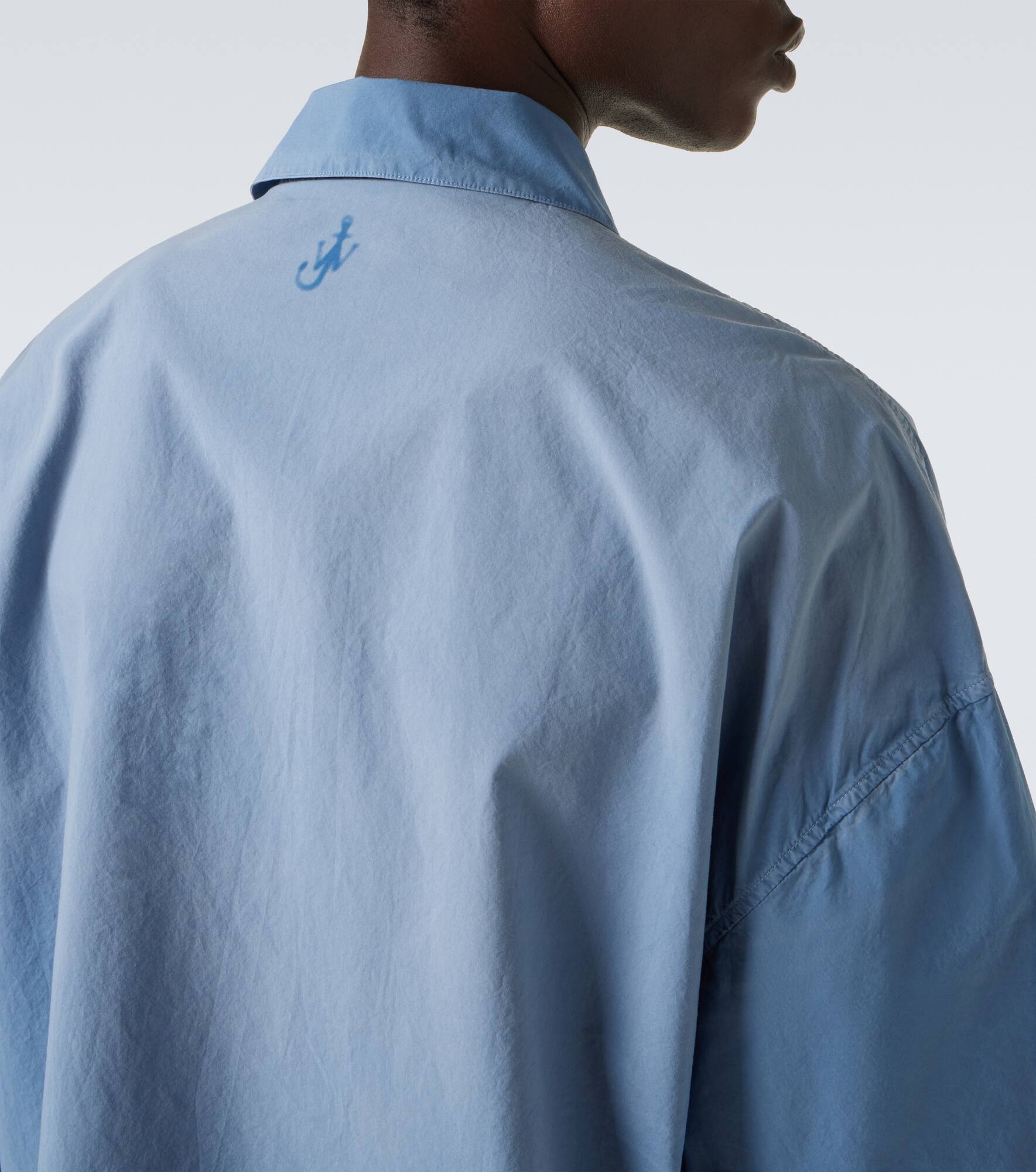 Logo embroidered oversized polo shirt - 6