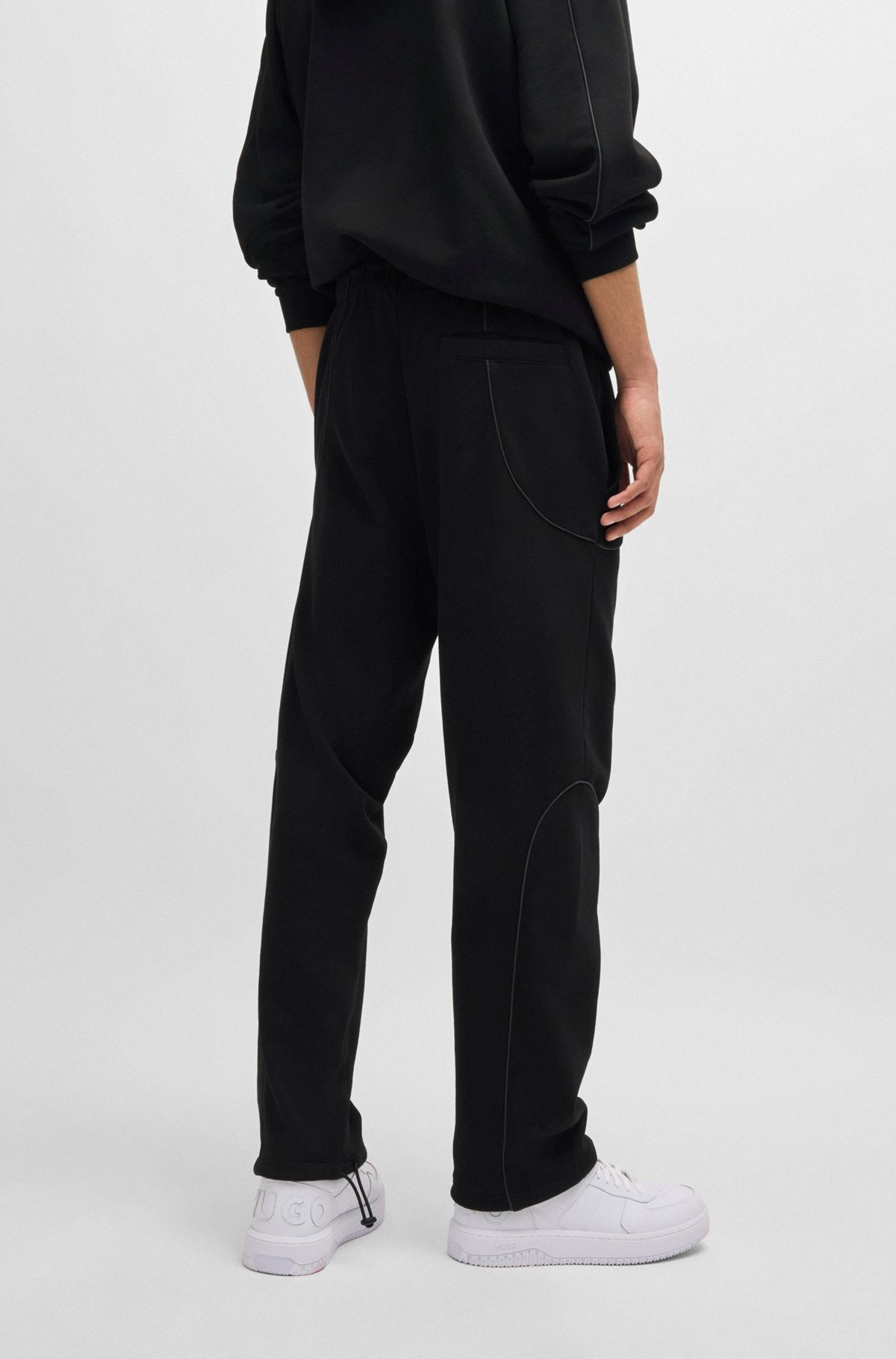 COTTON-TERRY TRACKSUIT BOTTOMS WITH DECORATIVE REFLECTIVE TRIMS - 5