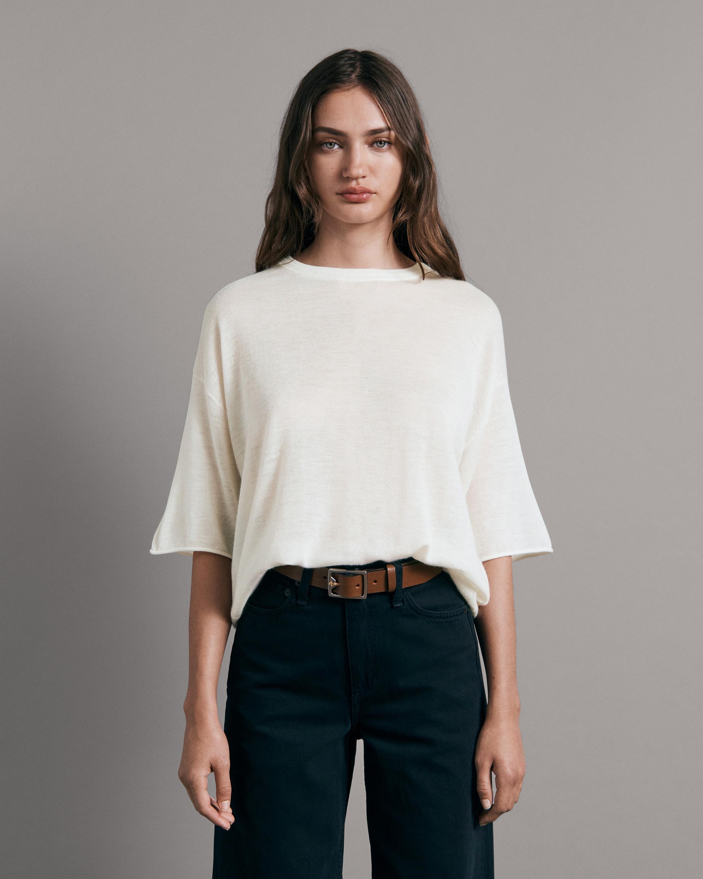 Mandee Cashmere Short Sleeve
Oversized Fit Sweater - 2