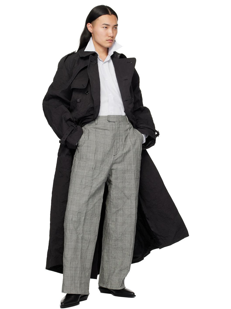 VETEMENTS White & Black Metalized Wrinkled Tailored Trousers outlook