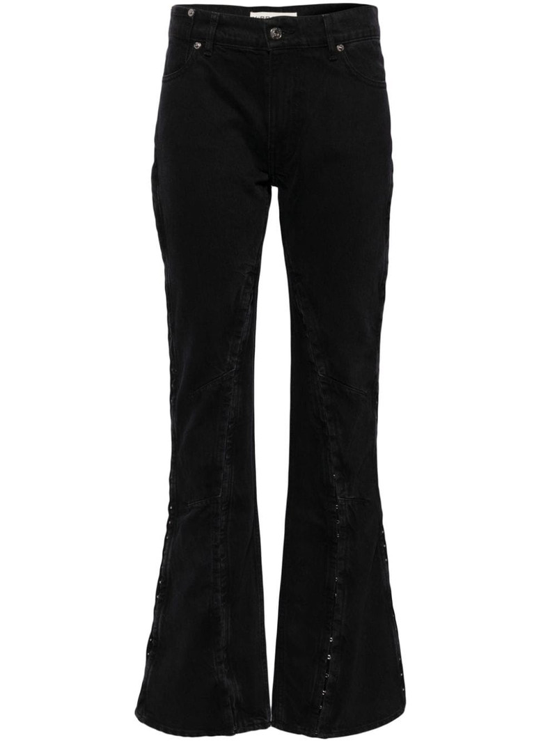 side hook flared jeans 1
