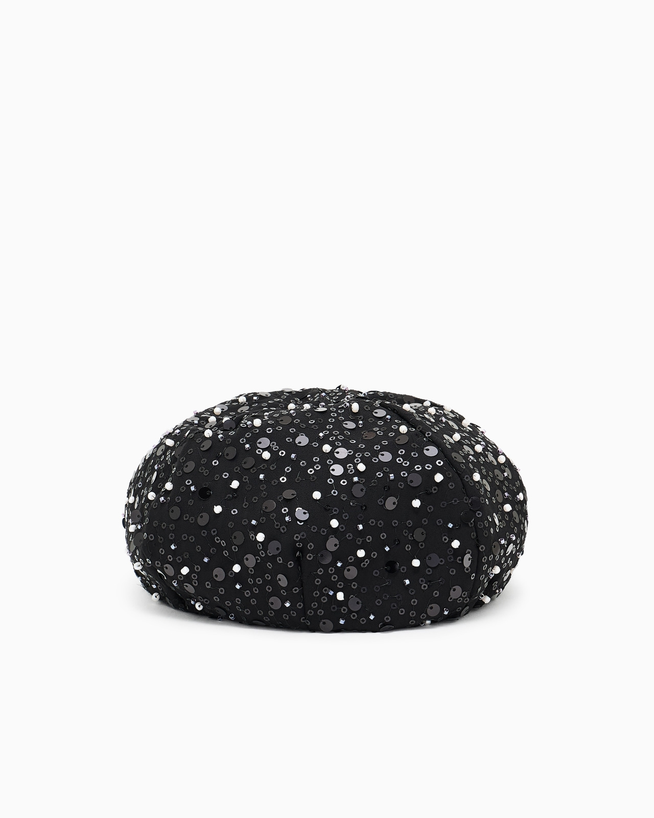 GEORGETTE BERET WITH BEADS AND SEQUINS - 2