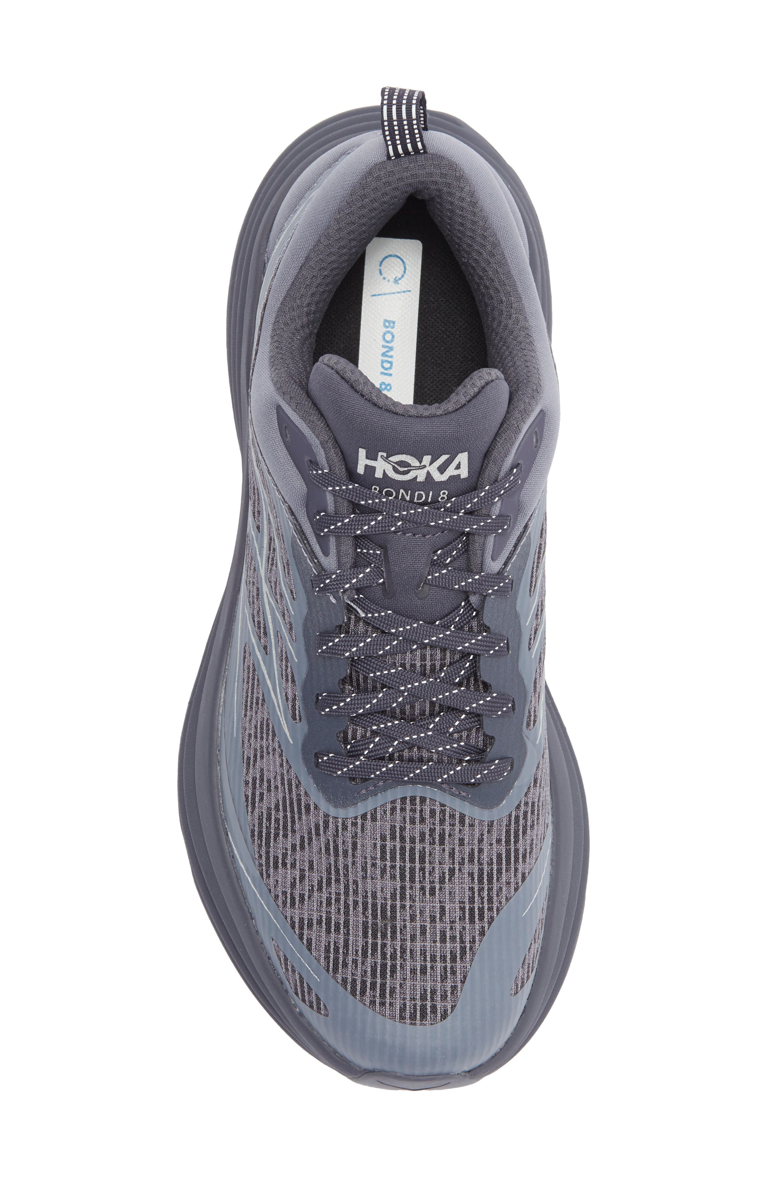 HOKA Bondi 8 Caged Sneaker in Charcoal Grey /Grey Skies at Nordstrom - 5