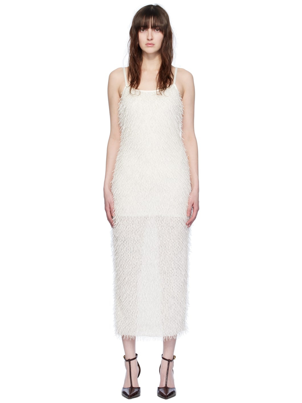 Off-White Fringe Midi Dress - 1