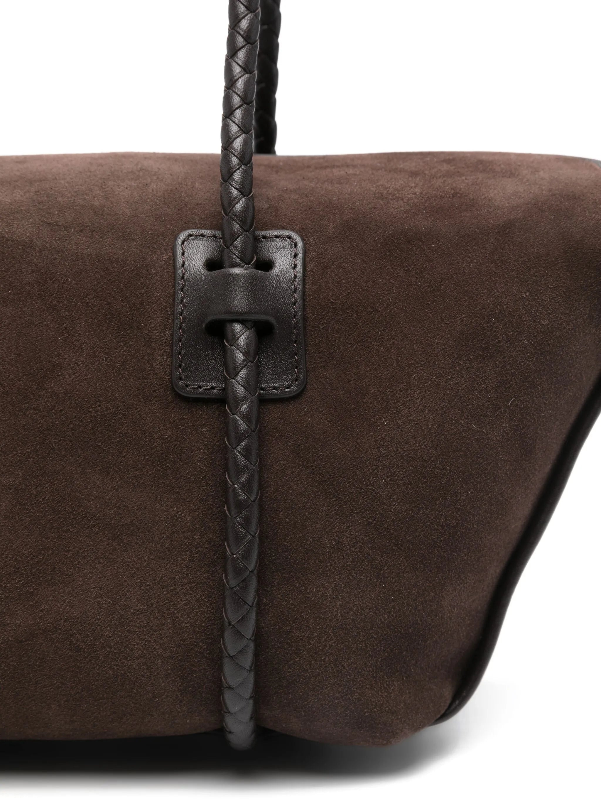 Hereu Braided-handle Suede Shoulder Bag - 5