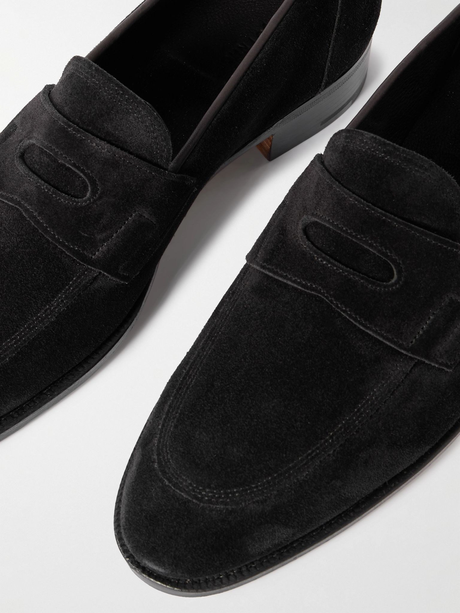 James Suede Penny Loafers Black - 5