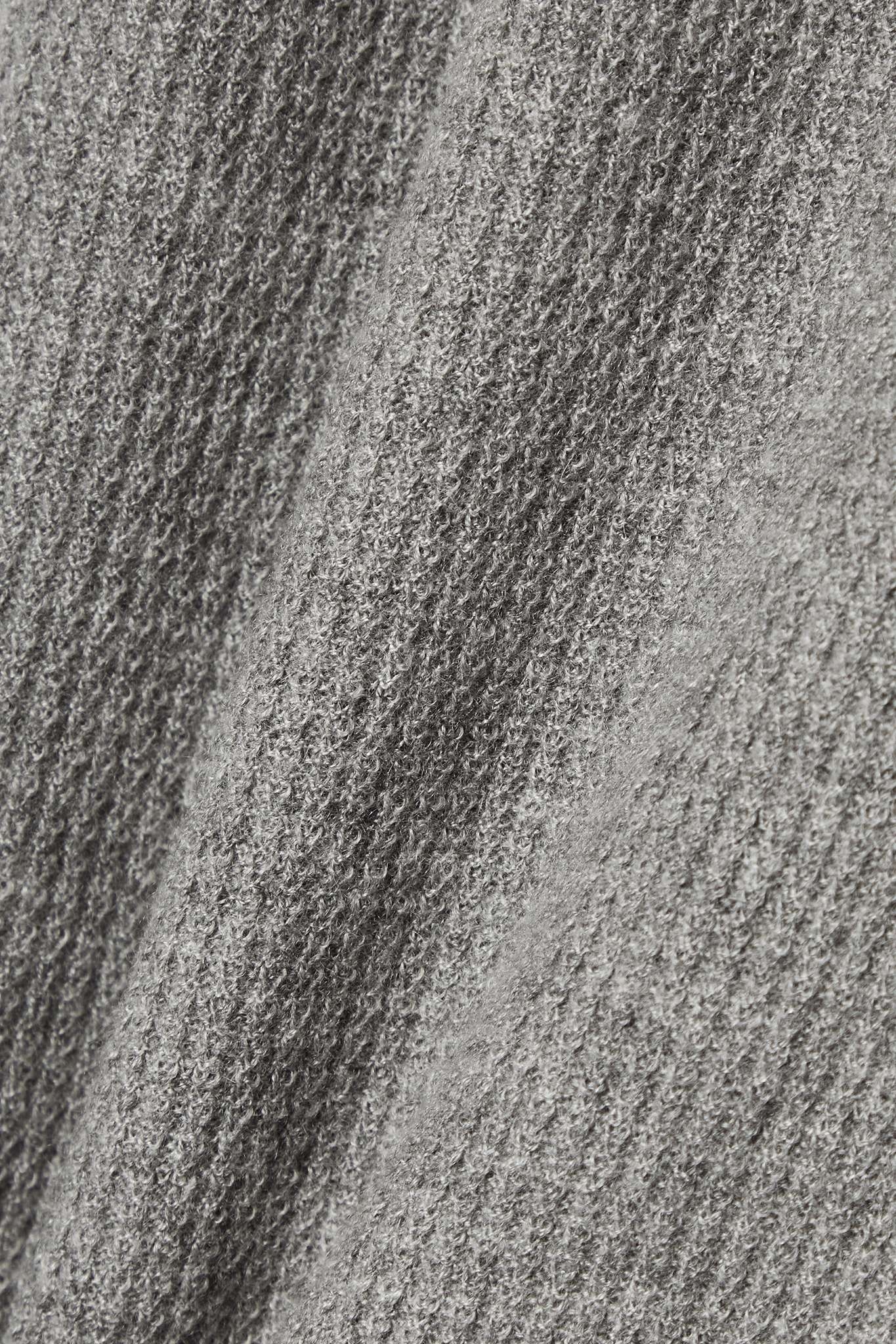 Vinci waffle-knit cashmere tapered track pants - 4