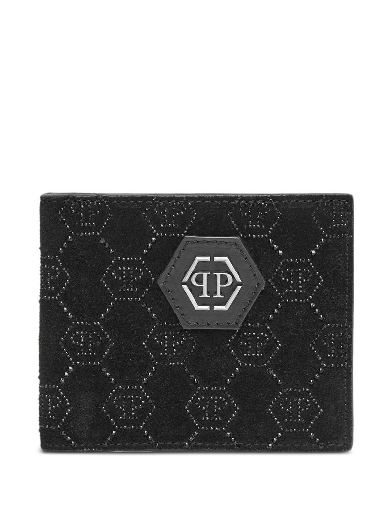 rhinestone-embellished monogram wallet 1