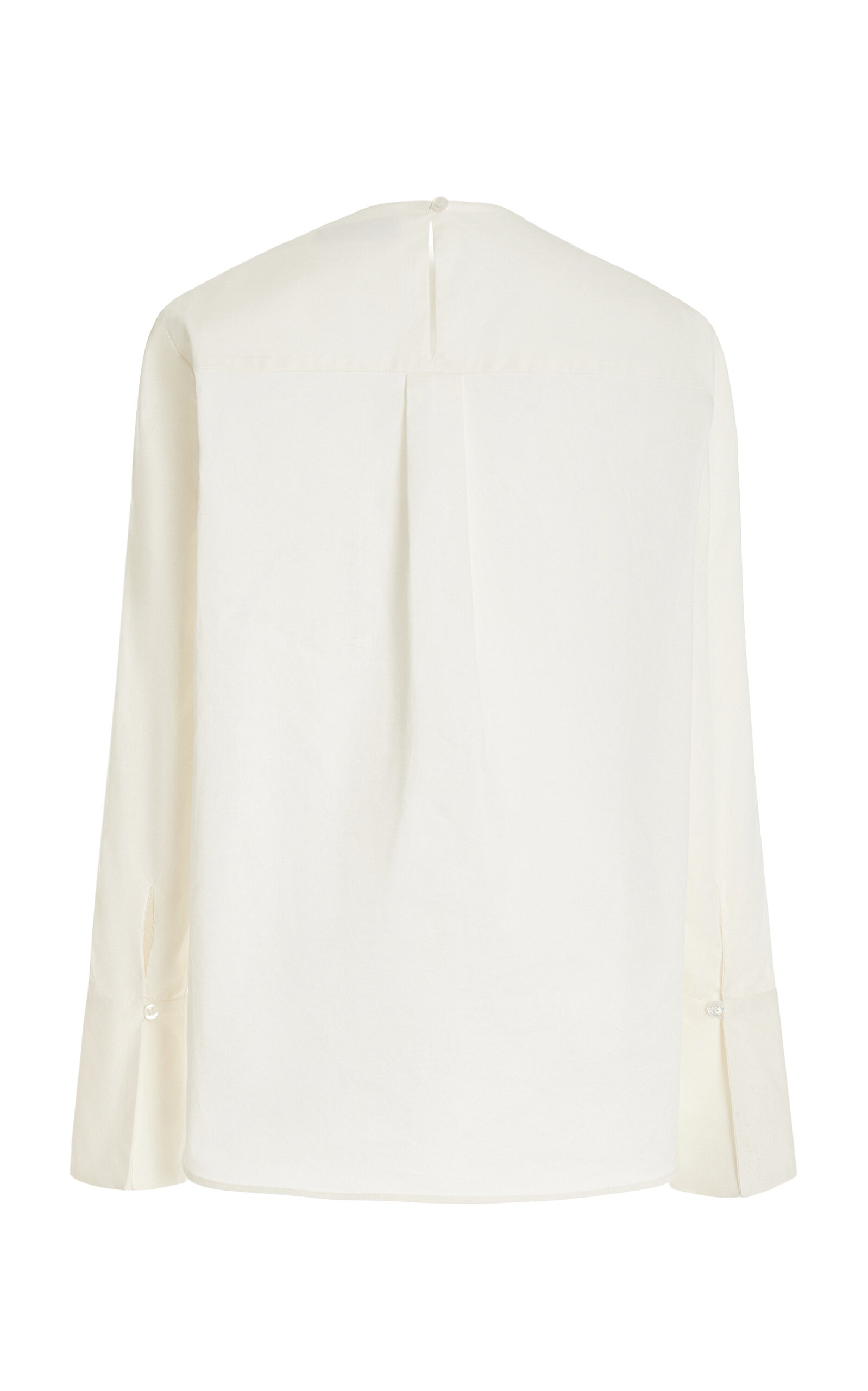 Floral-Appliquéd Cotton-Poplin Blouse white - 3