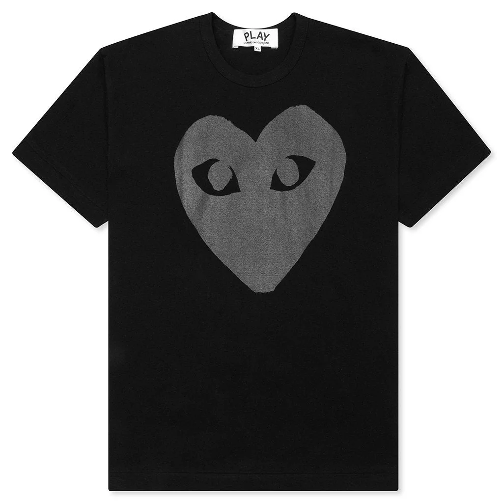 COMME DES GARCONS PLAY WOMEN'S HEART T-SHIRT - BLACK/BLACK - 1