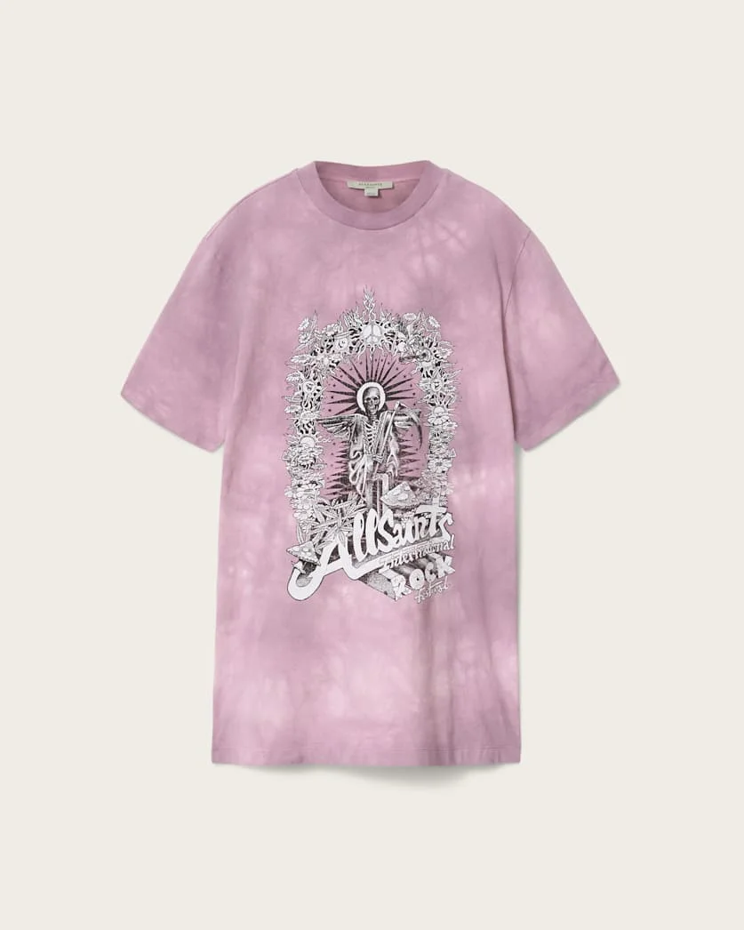 AVALON TIE-DYE GRAPHIC T-SHIRT MINI DRESS - 1