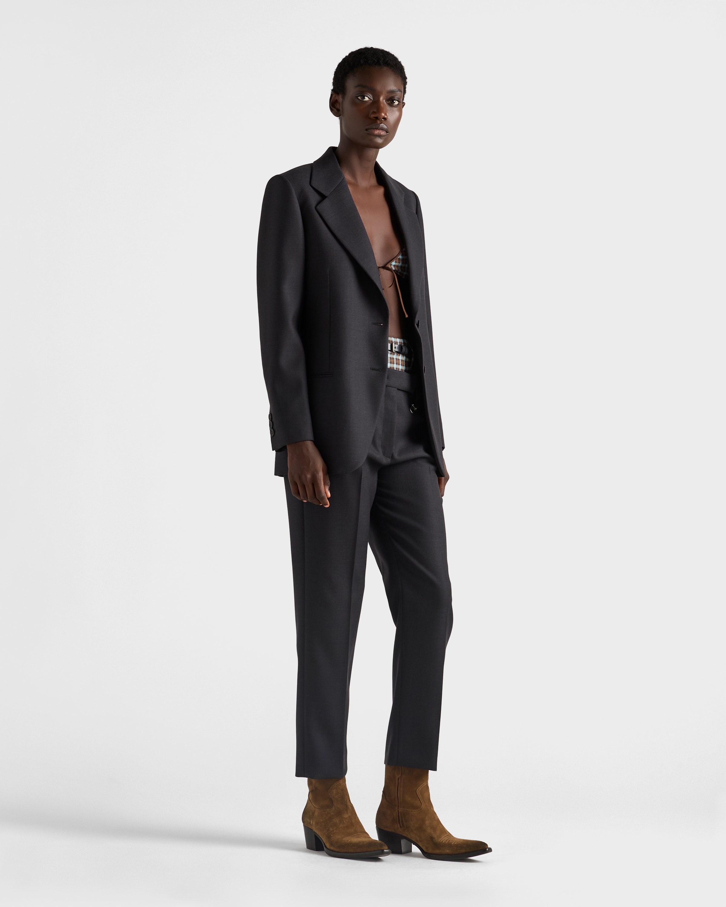Wool gabardine pants with pin - 2