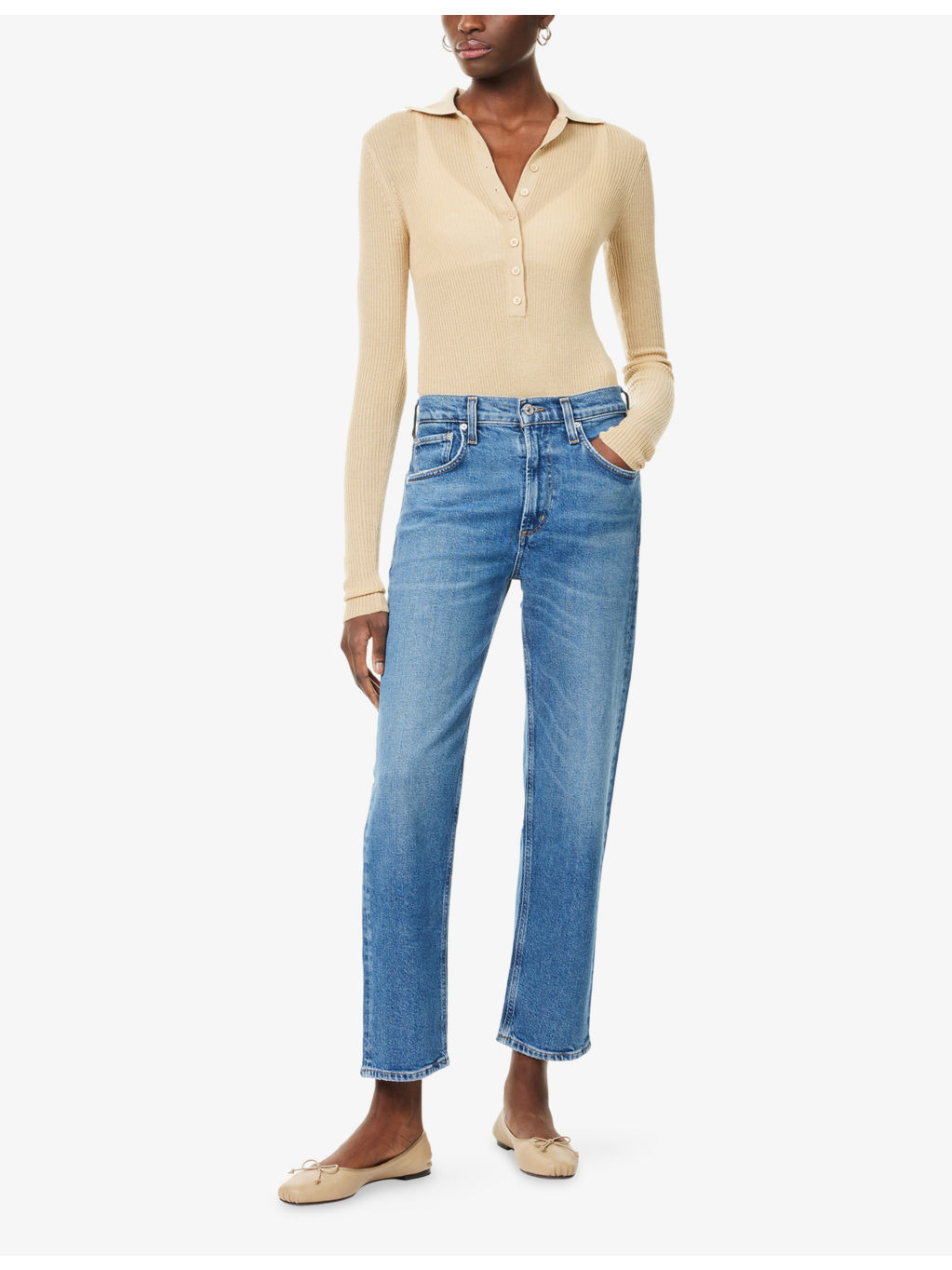 Delfina Straight-Leg Denim Jeans - 2