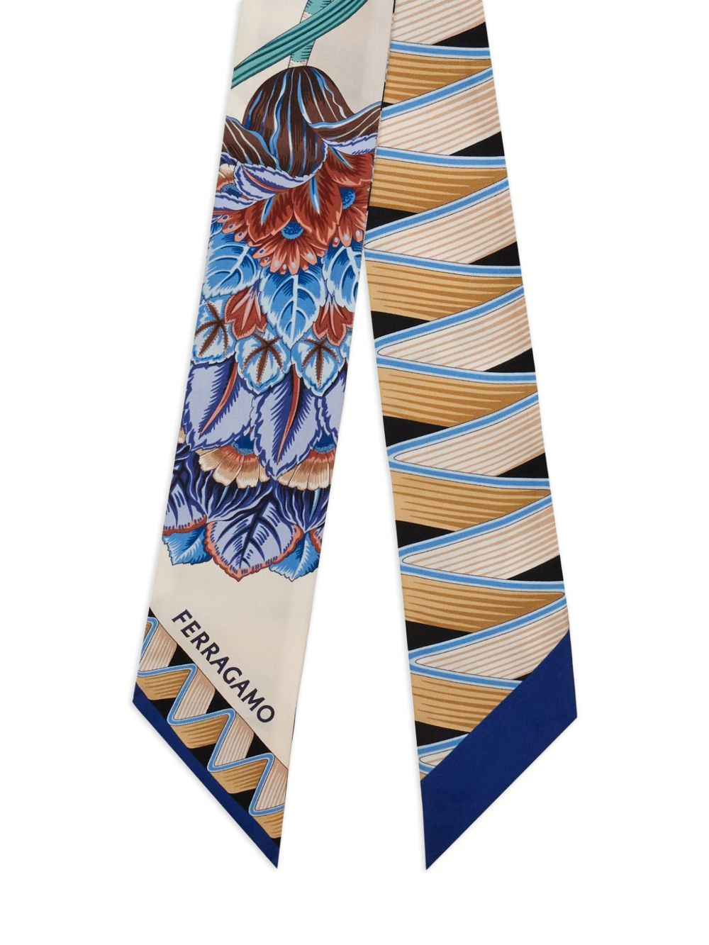 floral-print silk scarf - 1