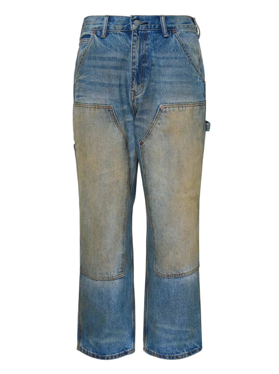 Denim Double Knee Pants - 1