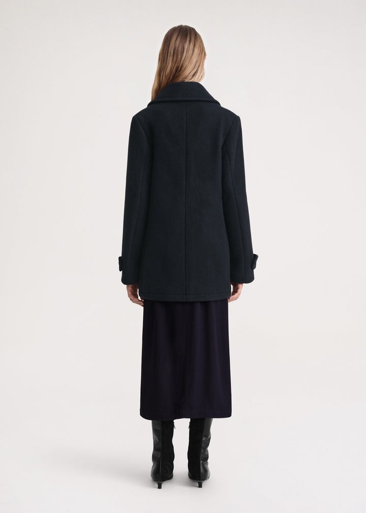 Soft felted wool peacoat navy - 4