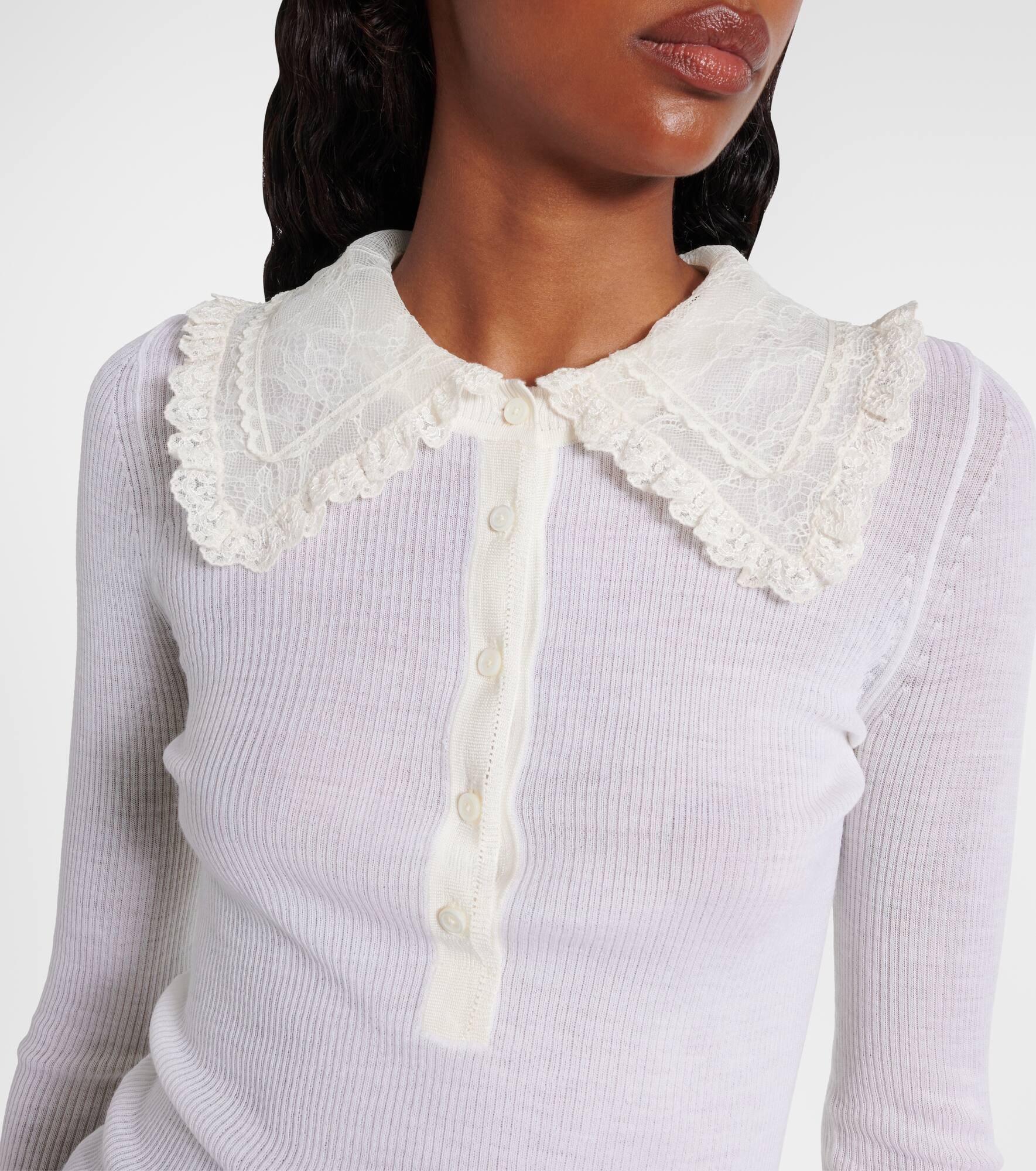 Ribbed-knit wool Henley shirt - 4