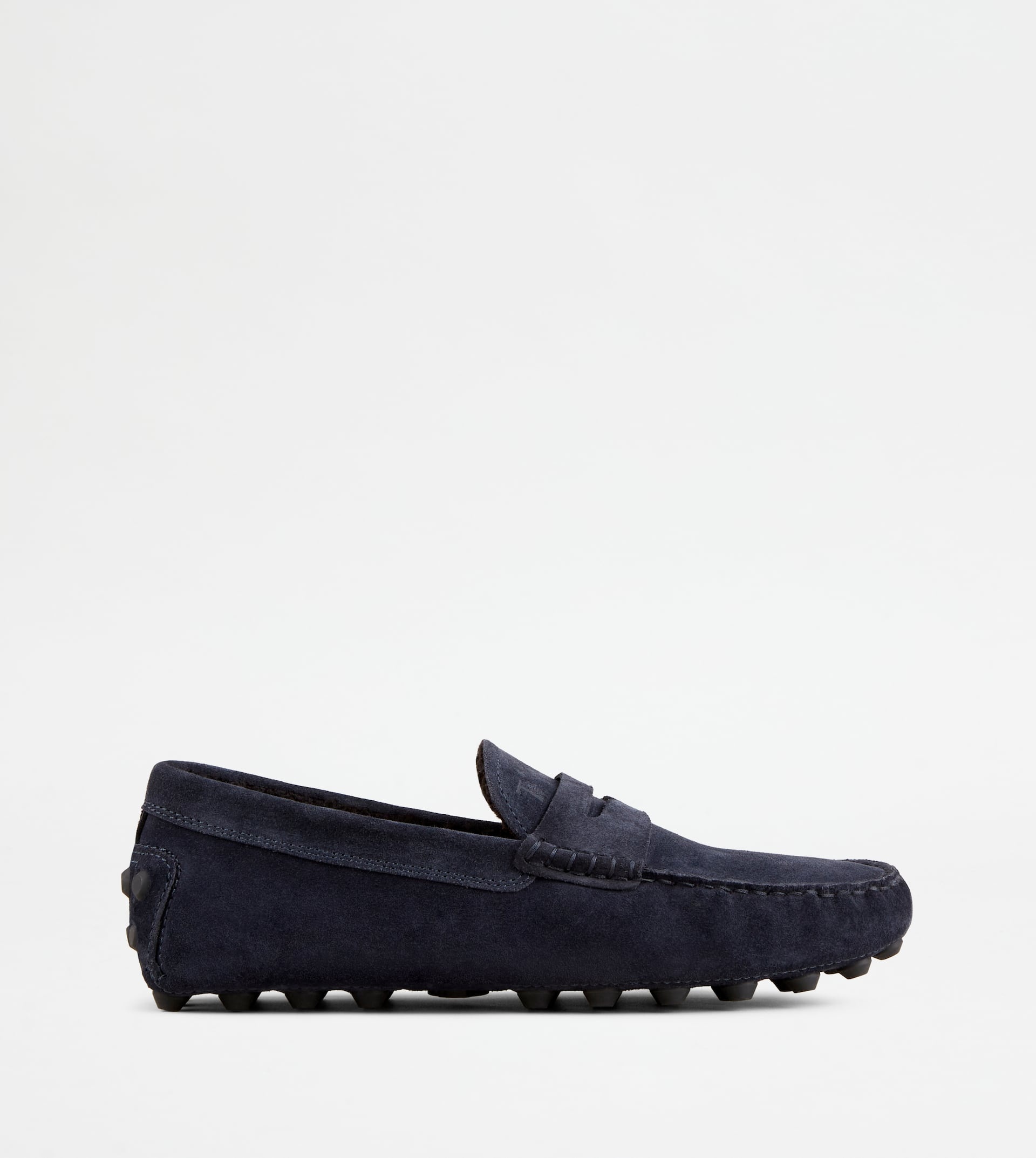TOD'S GOMMINO BUBBLE IN SUEDE - FURRY LINING - BLUE - 1