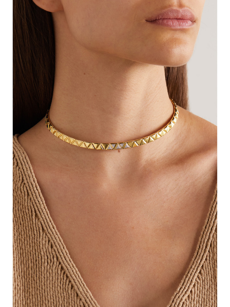 Marina B Triangoli 18-karat Gold Diamond Choker outlook