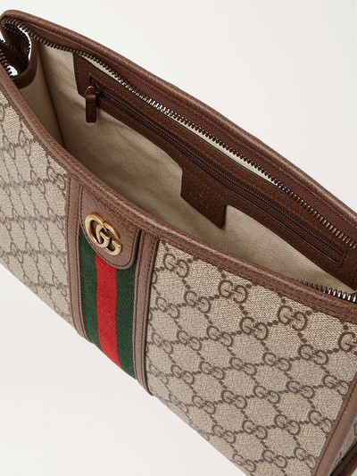 GUCCI Ophidia Leather and Webbing-Trimmed Logo-Jacquard Coated-Canvas Wash Bag outlook