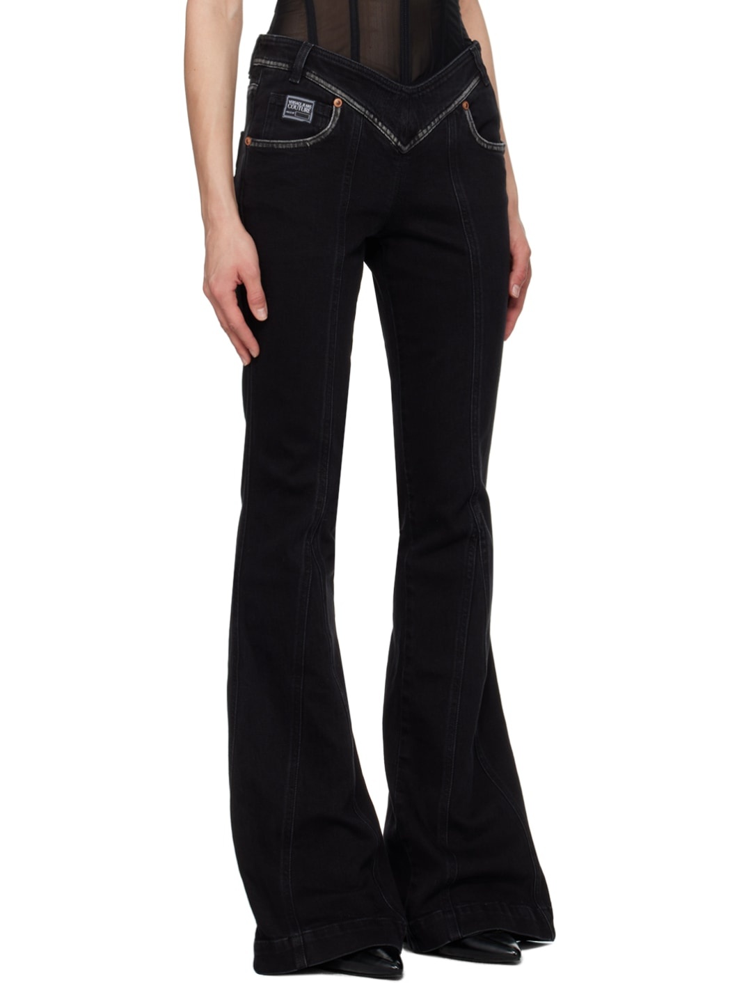 VERSACE JEANS COUTURE Black Flared Jeans | REVERSIBLE