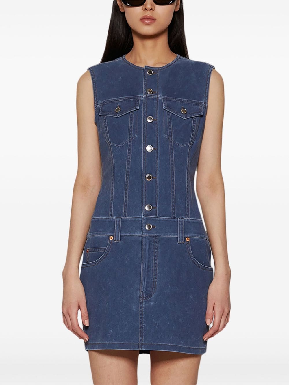 denim bodycon mini dress - 3