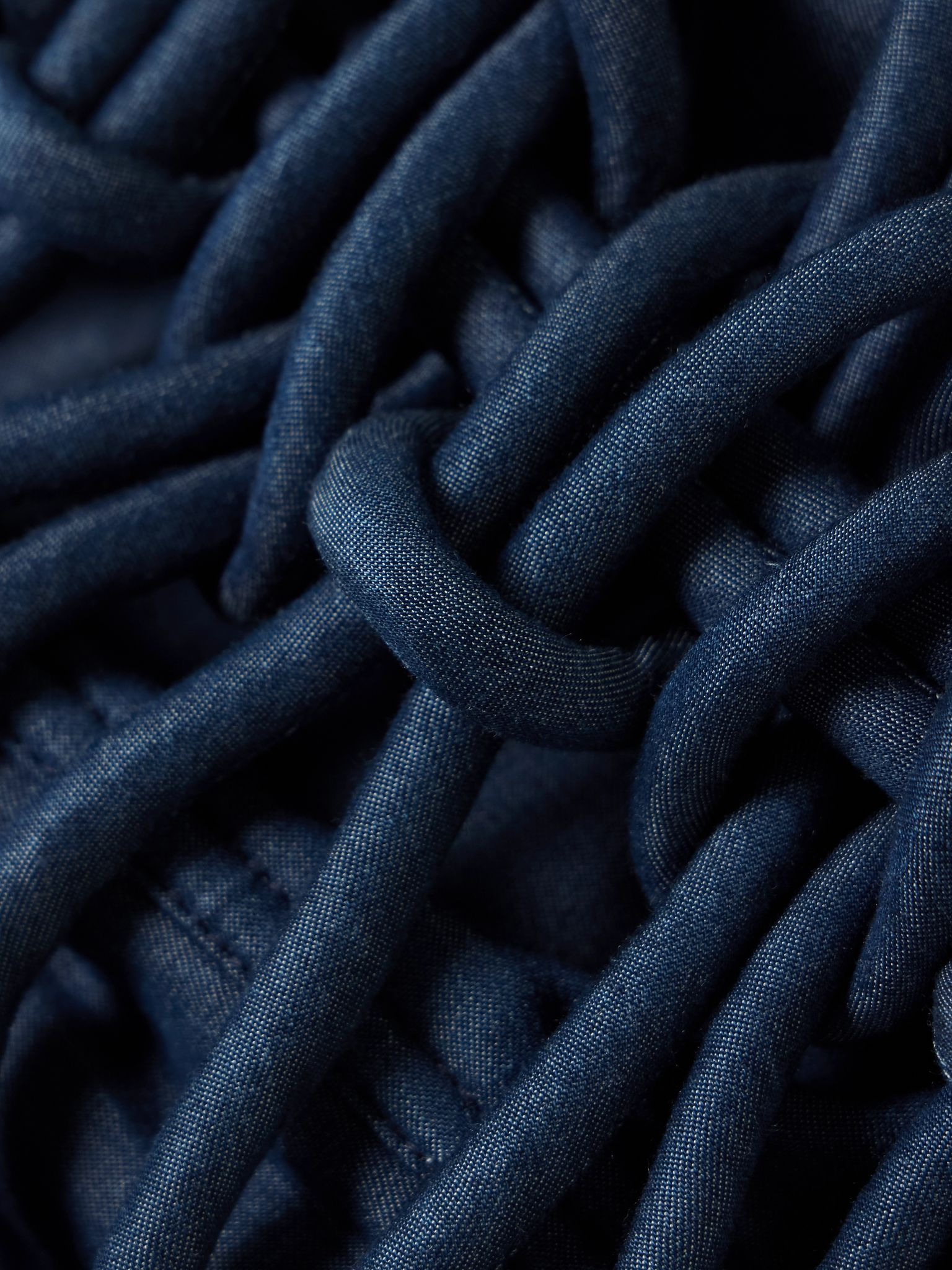 Redes cropped corded chambray top Indigo - 4