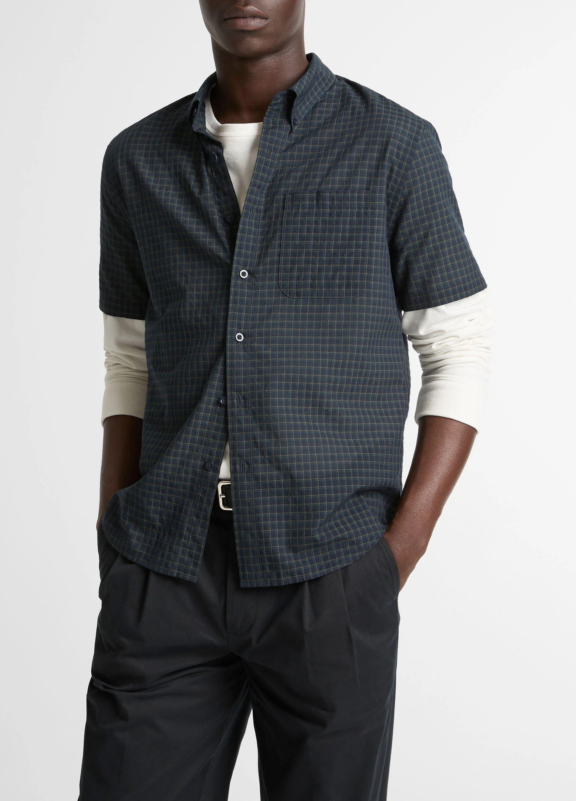 Cortland Plaid Cotton-Blend Button-Down Shirt - 1