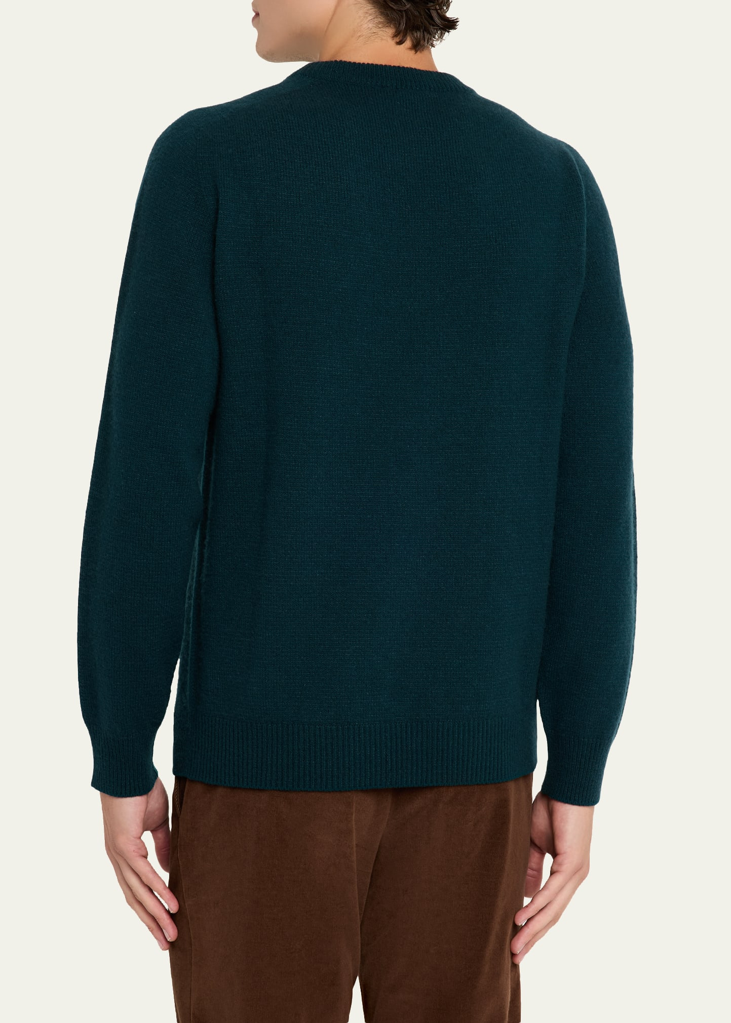 Men's Cashmere and Silk Knit Crewneck Sweater - 3