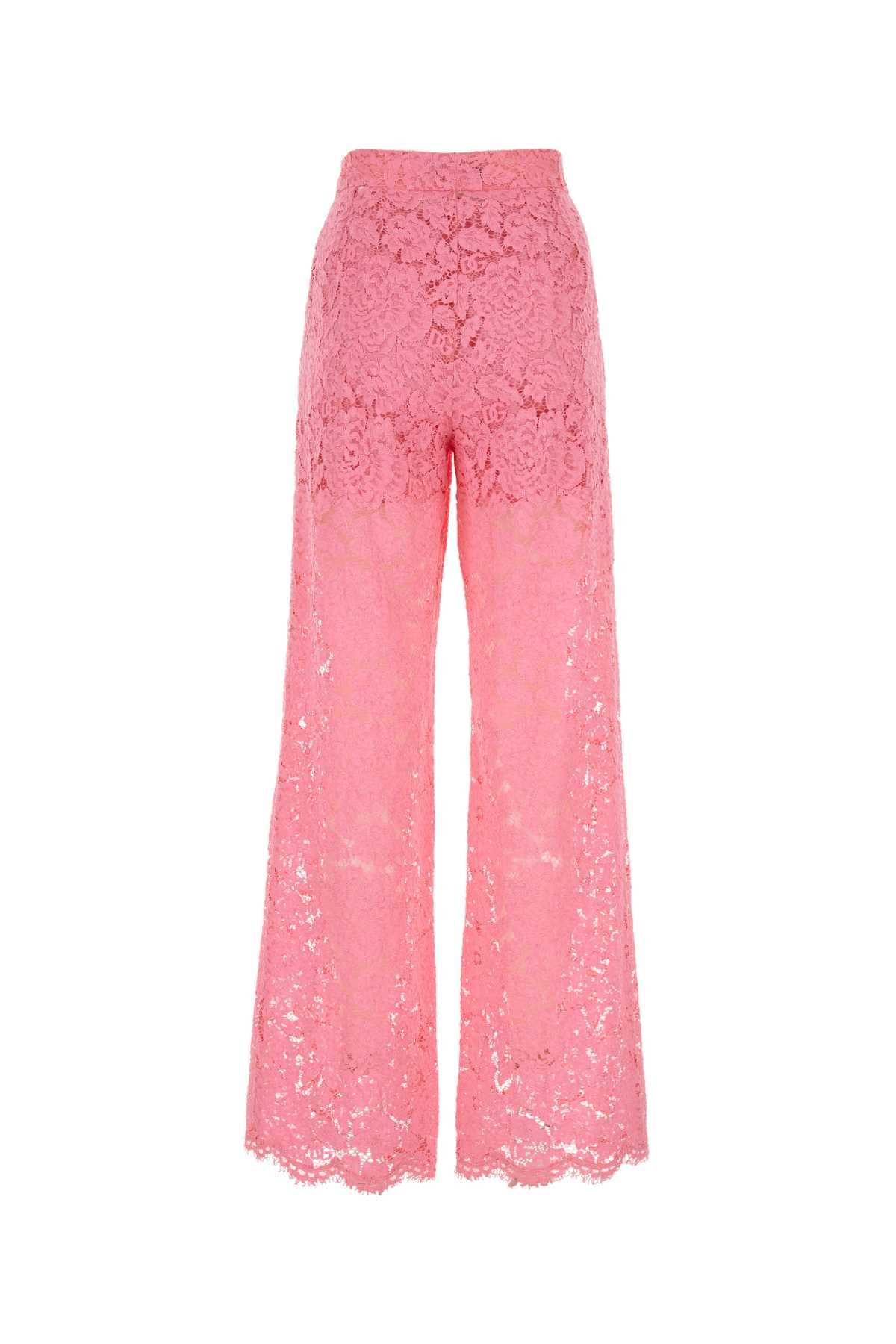 Dolce & Gabbana Women Pink Lace Pant - 2