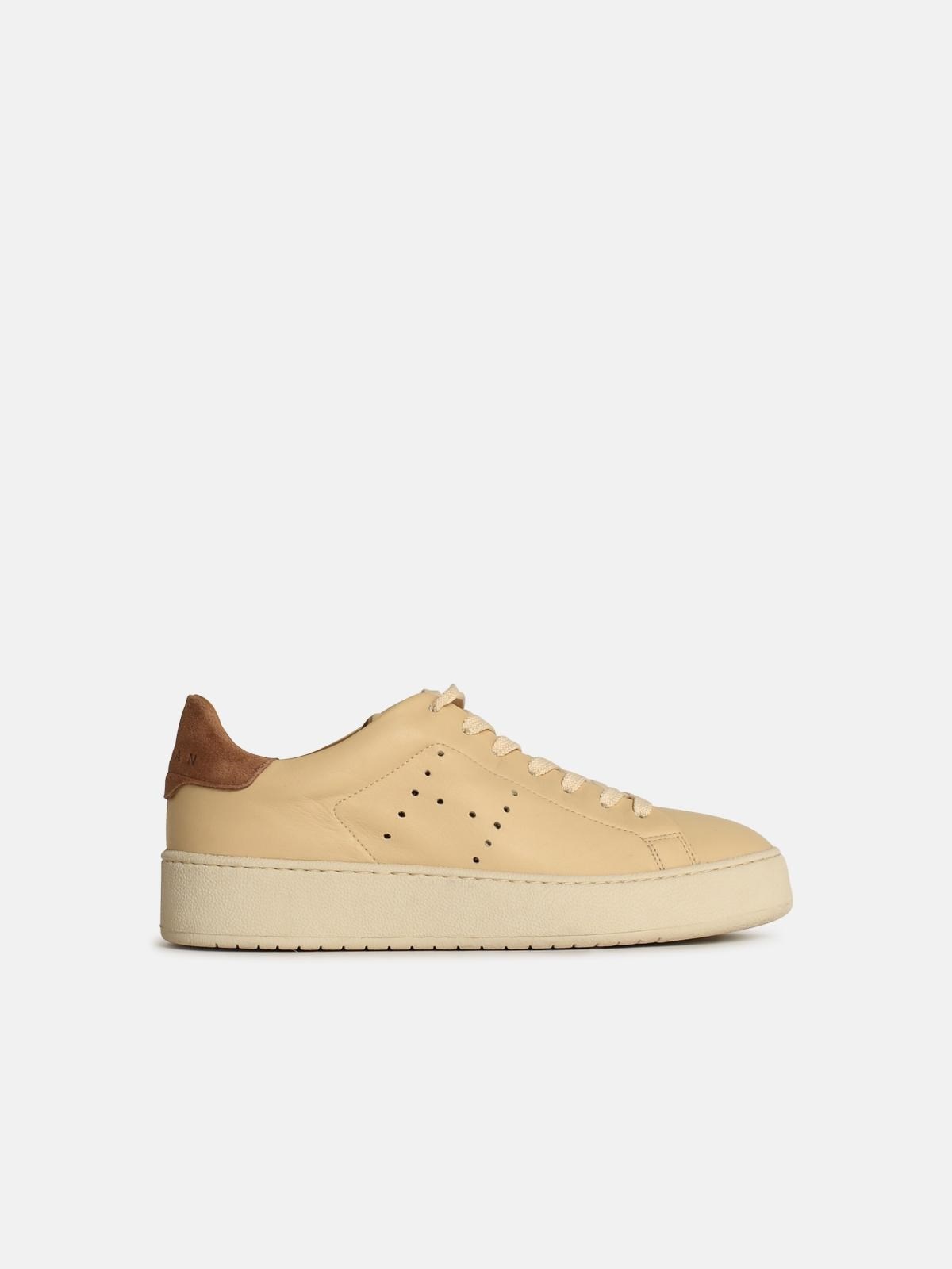 'H672' BEIGE LEATHER SNEAKERS - 1
