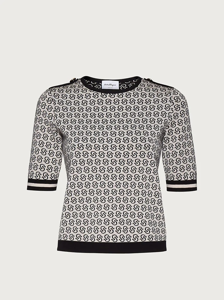 GANCIO S SHORT SLEEVED KNITTED TOP - 3