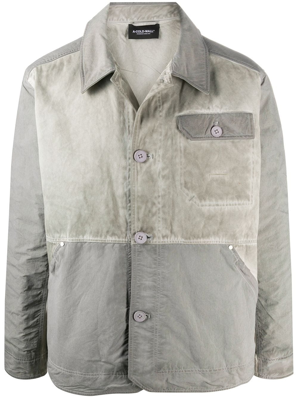 contrast worn-look jacket - 1