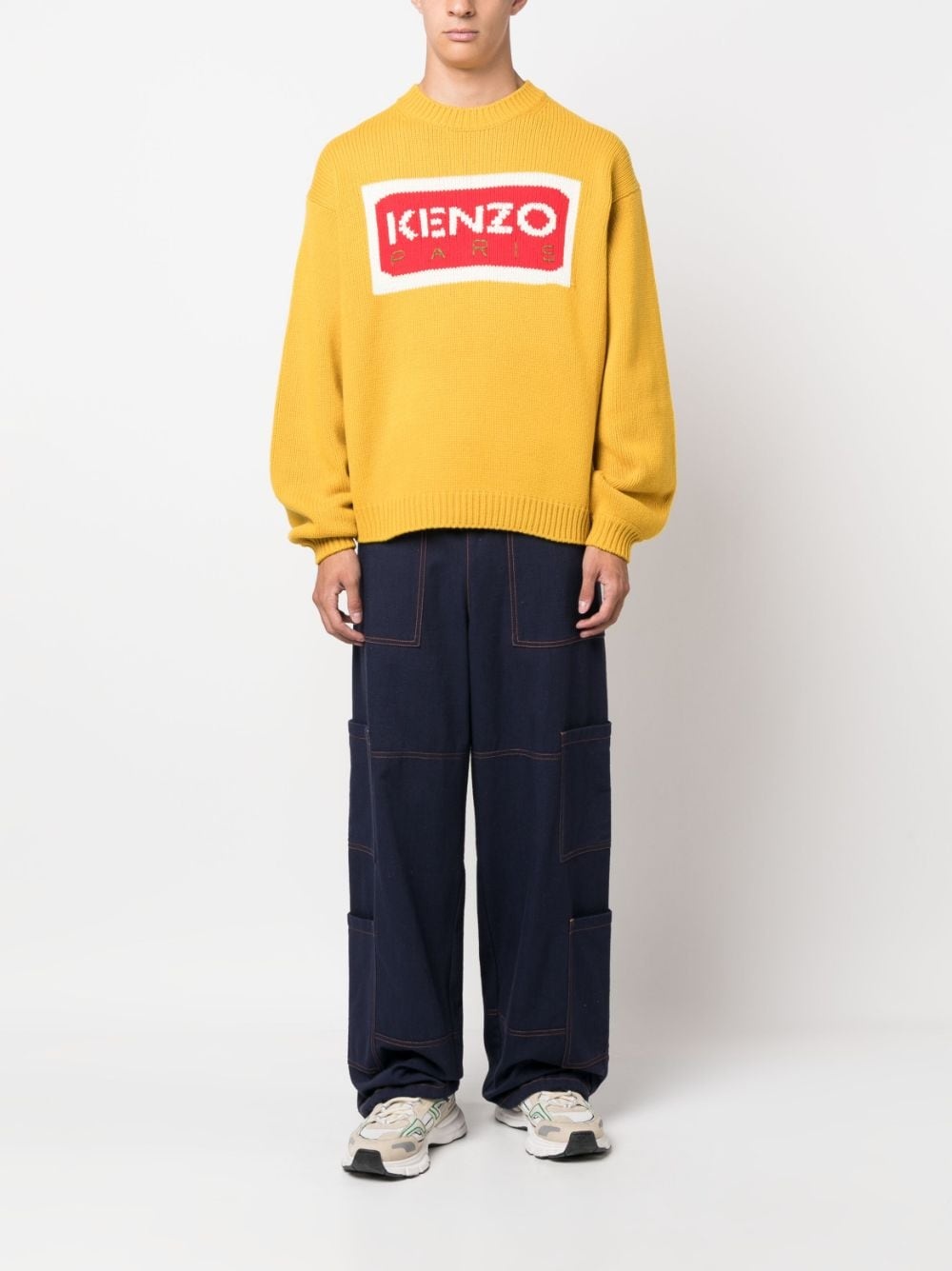 intarsia-knit logo knit jumper - 2