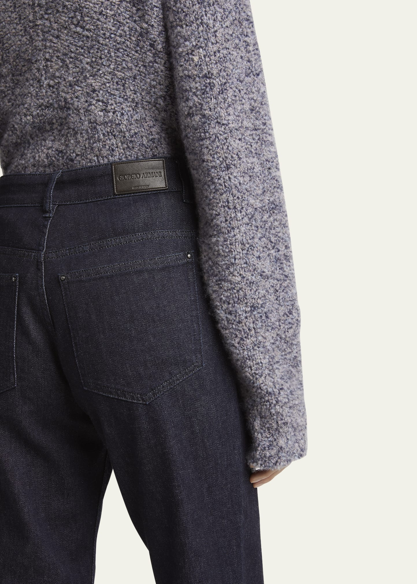 Cotton-Cashmere Denim Straight-Leg Trousers - 5