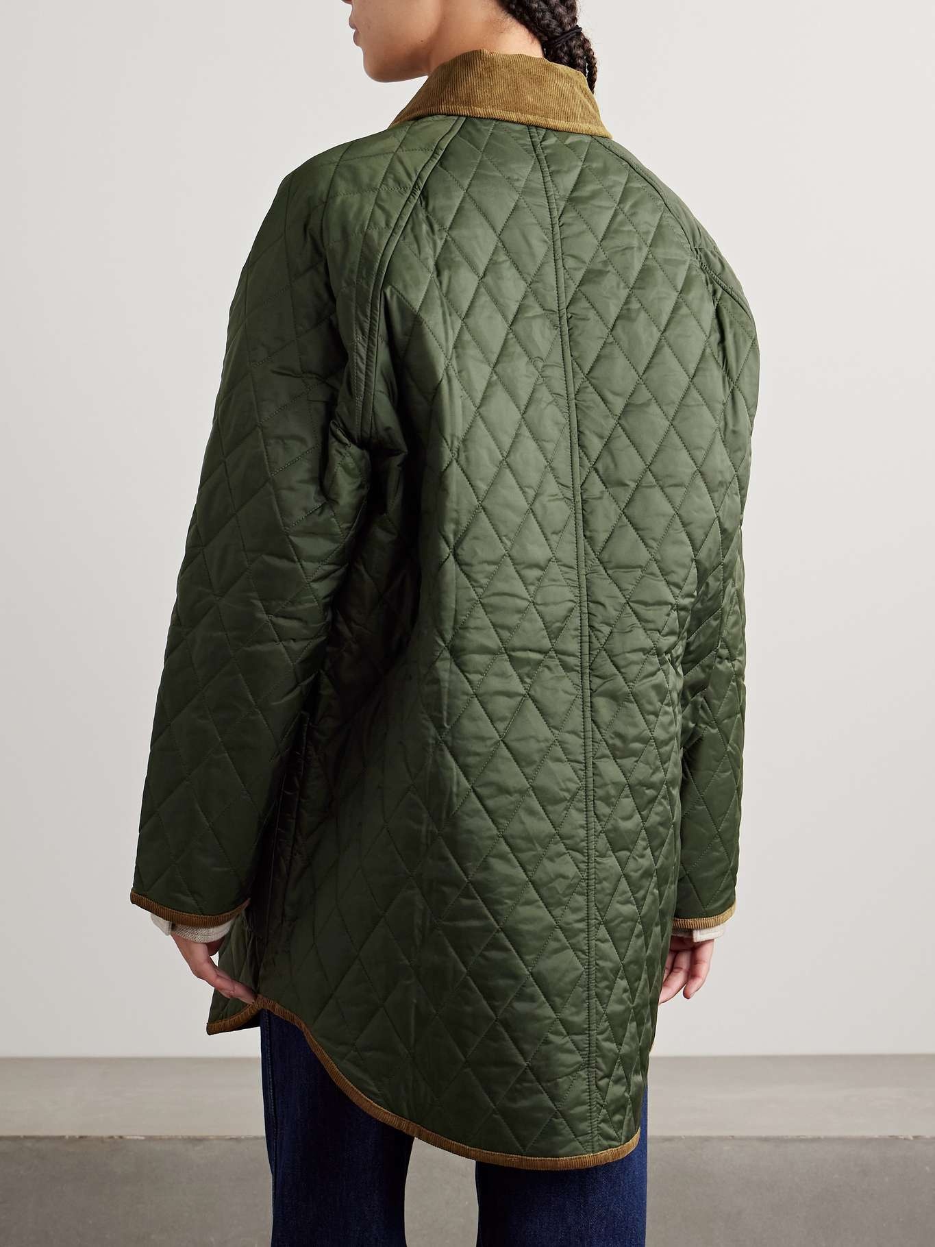 Liddesdale cotton corduroy-trimmed padded quilted shell jacket - 4