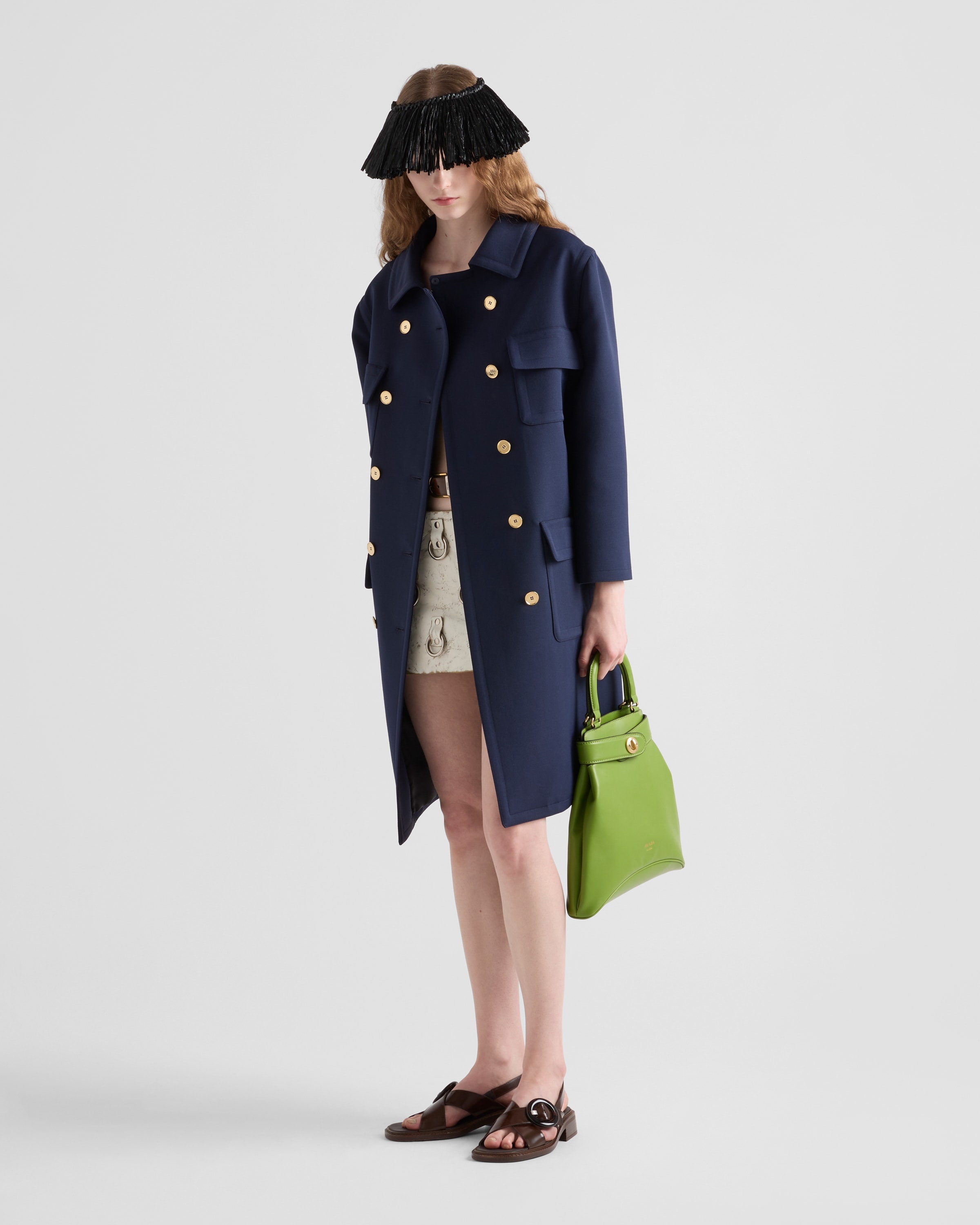 Double-breasted technical tricotine coat - 2