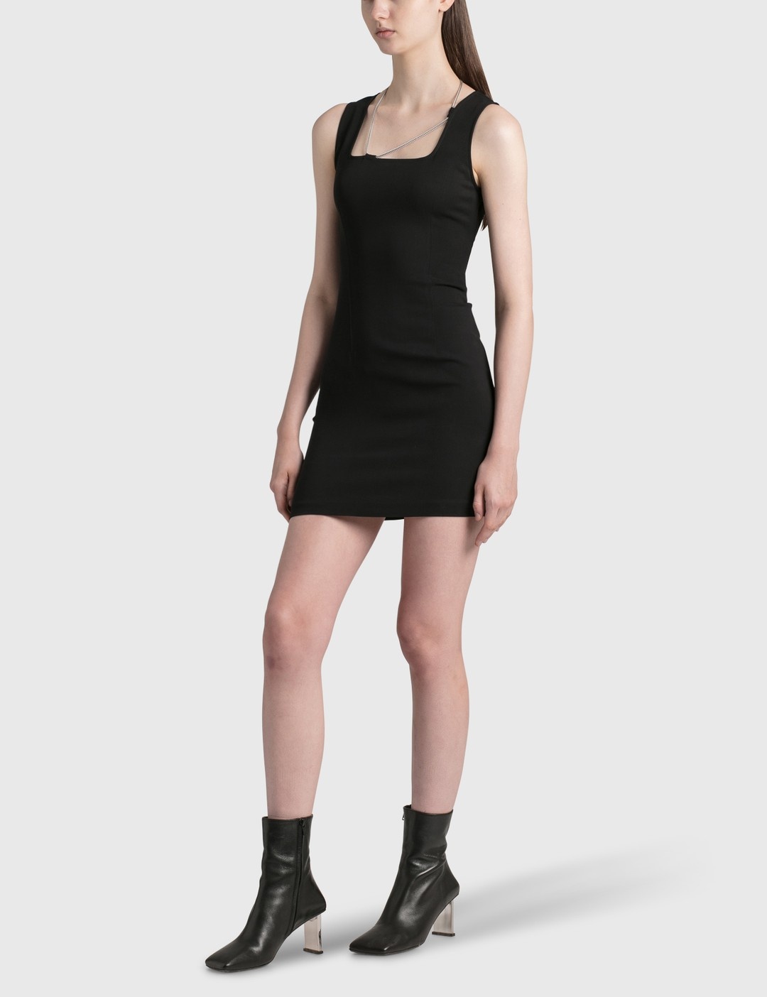 SLEEVELESS CHAIN COLLAR DRESS - 4