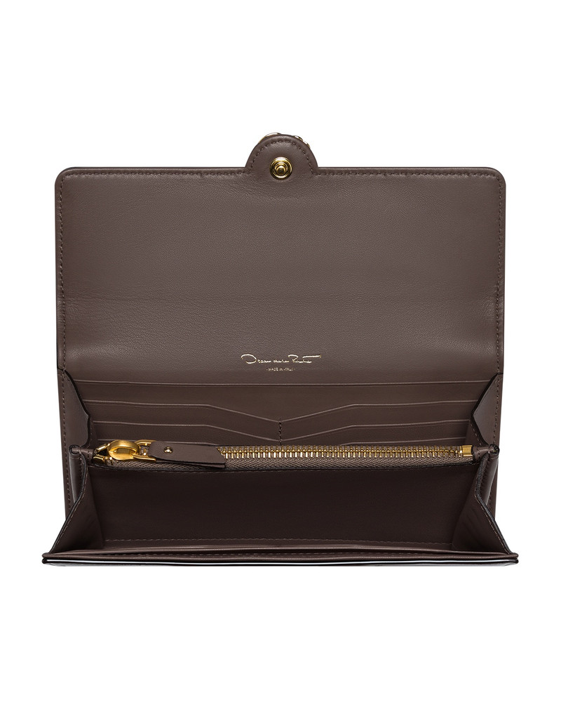 Oscar de la Renta TAUPE CONTINENTAL WALLET outlook