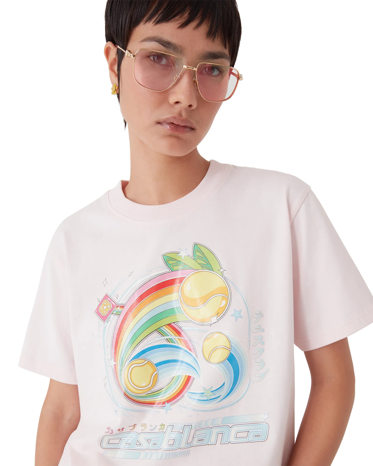 Manga Tennis Ball Short Sleeve T-Shirt | Casablanca Paris - 5
