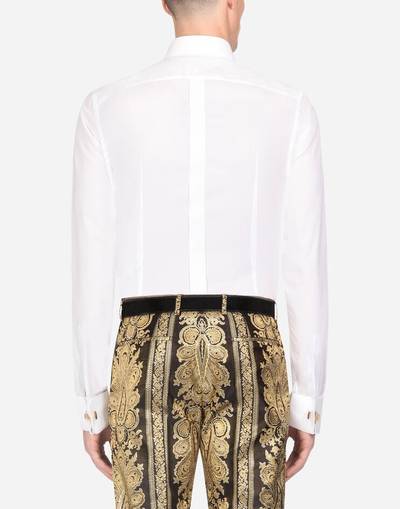 Dolce & Gabbana Cotton gold-fit tuxedo shirt with patch outlook