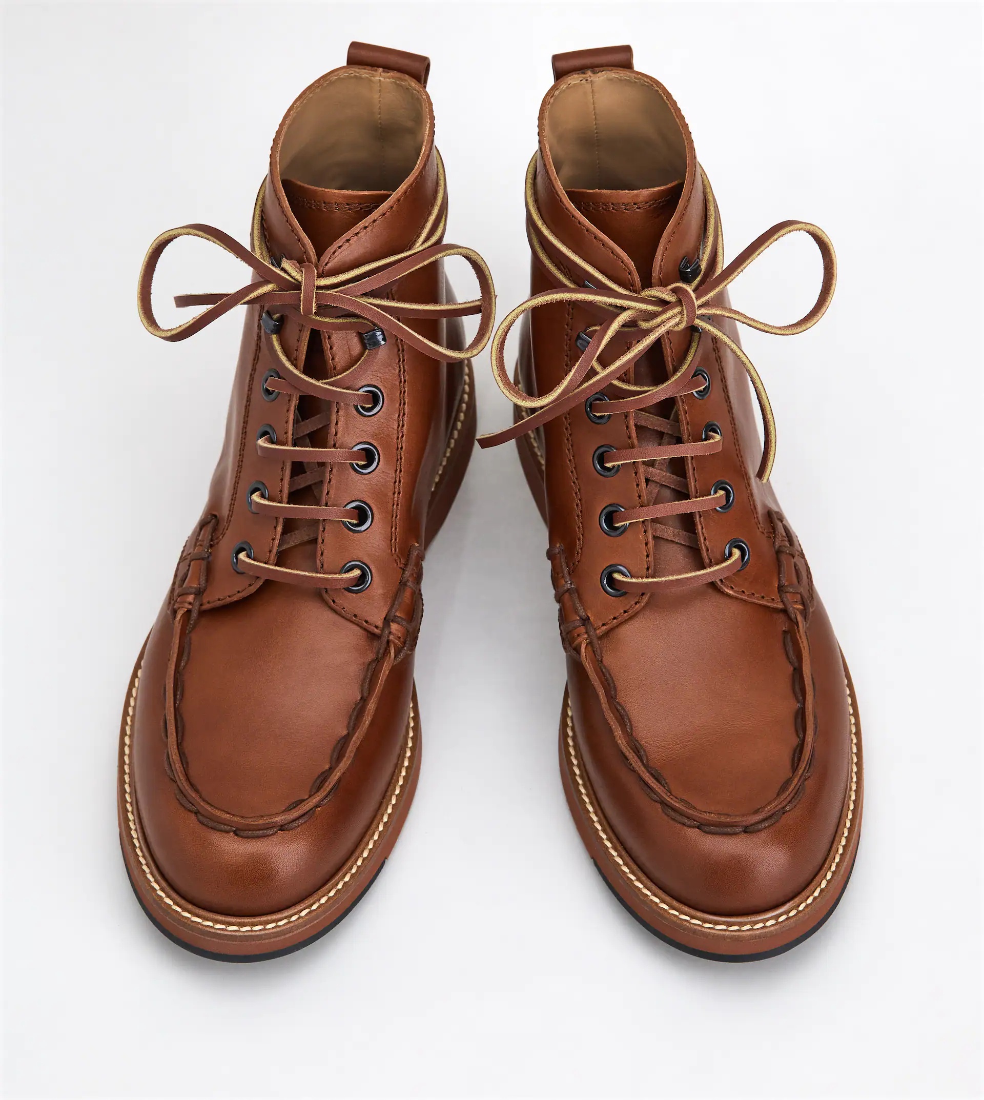 ANKLE BOOTS IN LEATHER - BROWN - 6