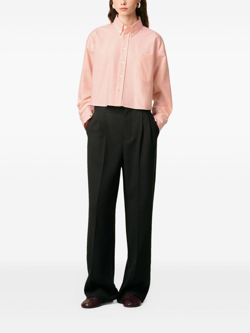 AMI Paris heart-embroidered Oxford shirt outlook