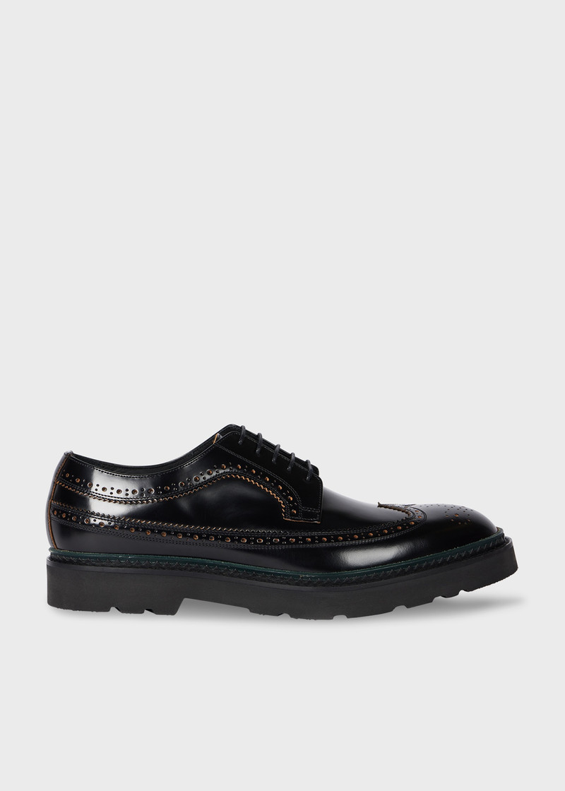 Black Leather 'Count' Brogues 1